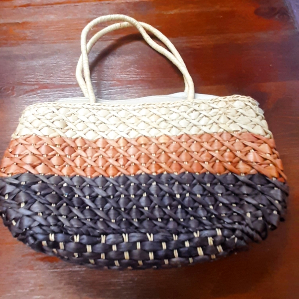 Multicolor Woven Tote Bag
